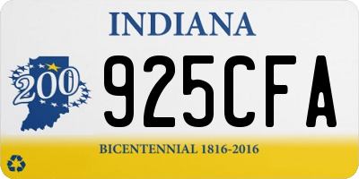 IN license plate 925CFA