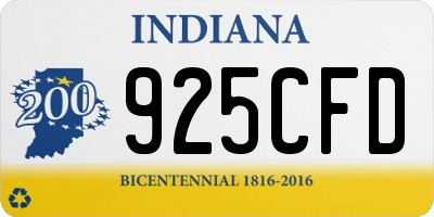 IN license plate 925CFD
