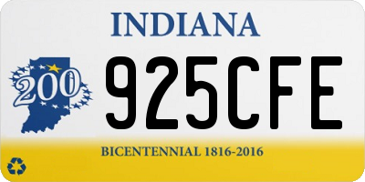 IN license plate 925CFE
