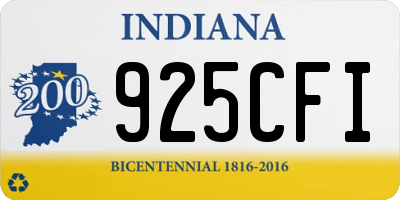 IN license plate 925CFI