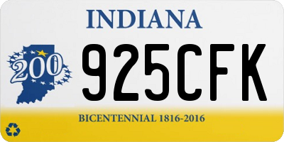 IN license plate 925CFK