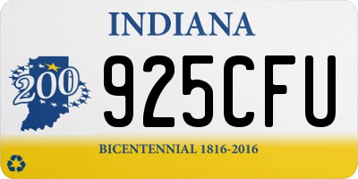 IN license plate 925CFU