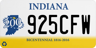 IN license plate 925CFW