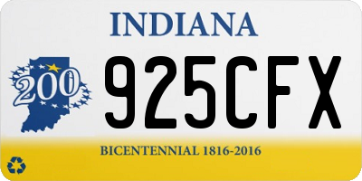 IN license plate 925CFX