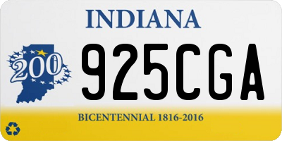 IN license plate 925CGA