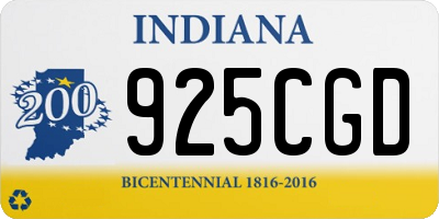 IN license plate 925CGD