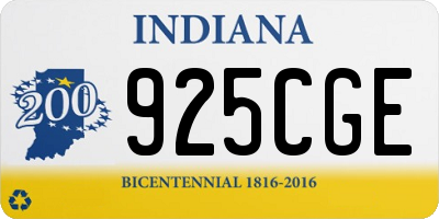 IN license plate 925CGE