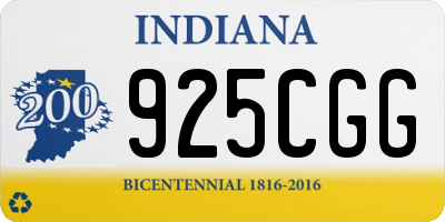 IN license plate 925CGG