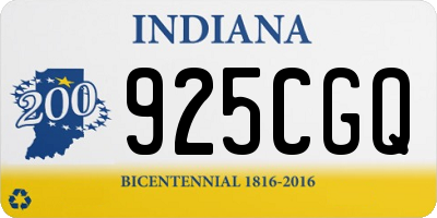 IN license plate 925CGQ