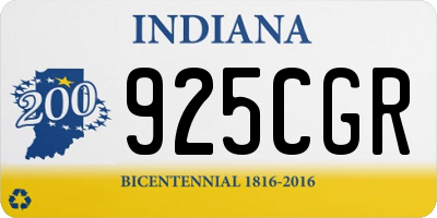 IN license plate 925CGR