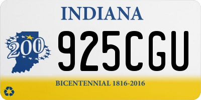 IN license plate 925CGU