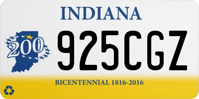 IN license plate 925CGZ