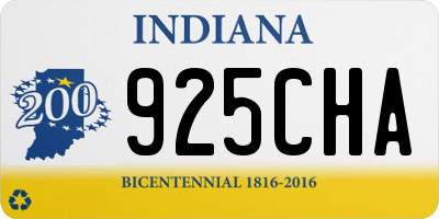 IN license plate 925CHA