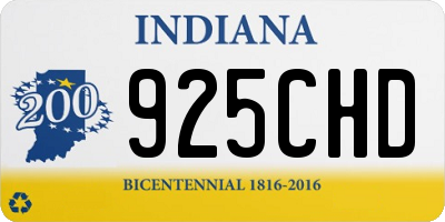 IN license plate 925CHD