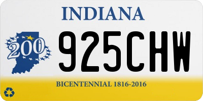 IN license plate 925CHW