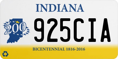 IN license plate 925CIA