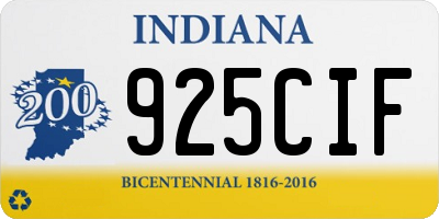 IN license plate 925CIF