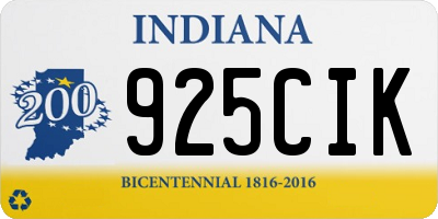IN license plate 925CIK