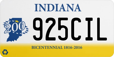 IN license plate 925CIL
