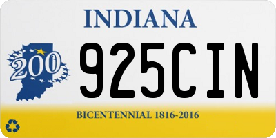 IN license plate 925CIN