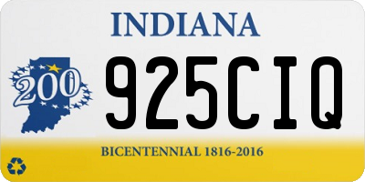 IN license plate 925CIQ