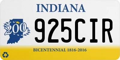 IN license plate 925CIR