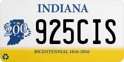 IN license plate 925CIS