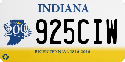 IN license plate 925CIW