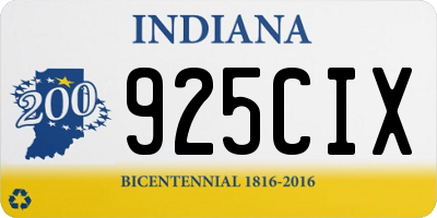 IN license plate 925CIX