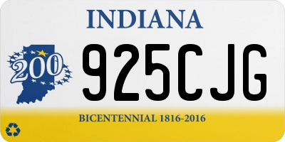 IN license plate 925CJG