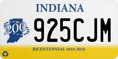 IN license plate 925CJM