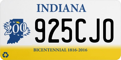 IN license plate 925CJO
