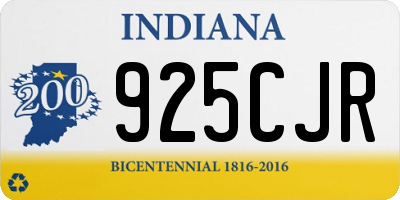IN license plate 925CJR