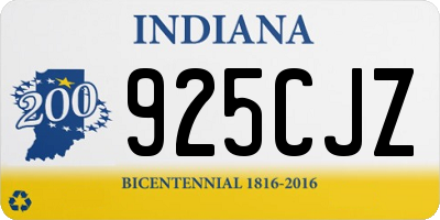 IN license plate 925CJZ