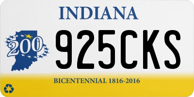 IN license plate 925CKS