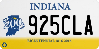 IN license plate 925CLA