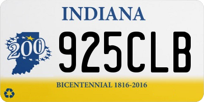 IN license plate 925CLB