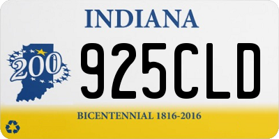 IN license plate 925CLD
