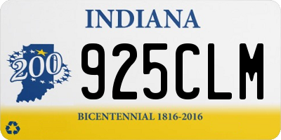 IN license plate 925CLM