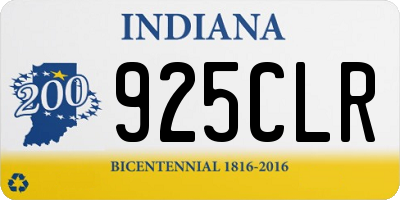 IN license plate 925CLR