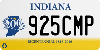 IN license plate 925CMP