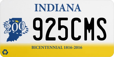 IN license plate 925CMS