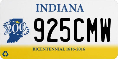 IN license plate 925CMW
