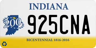 IN license plate 925CNA
