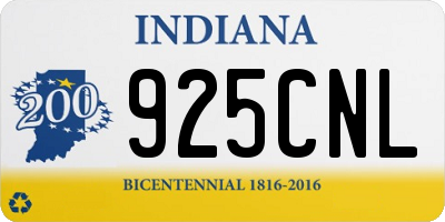 IN license plate 925CNL