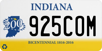 IN license plate 925COM
