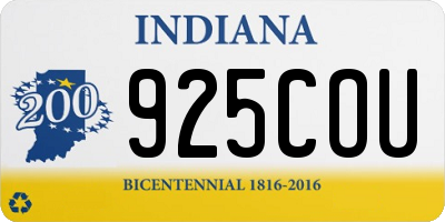 IN license plate 925COU