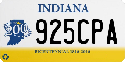 IN license plate 925CPA