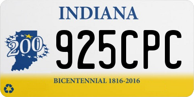 IN license plate 925CPC
