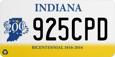 IN license plate 925CPD